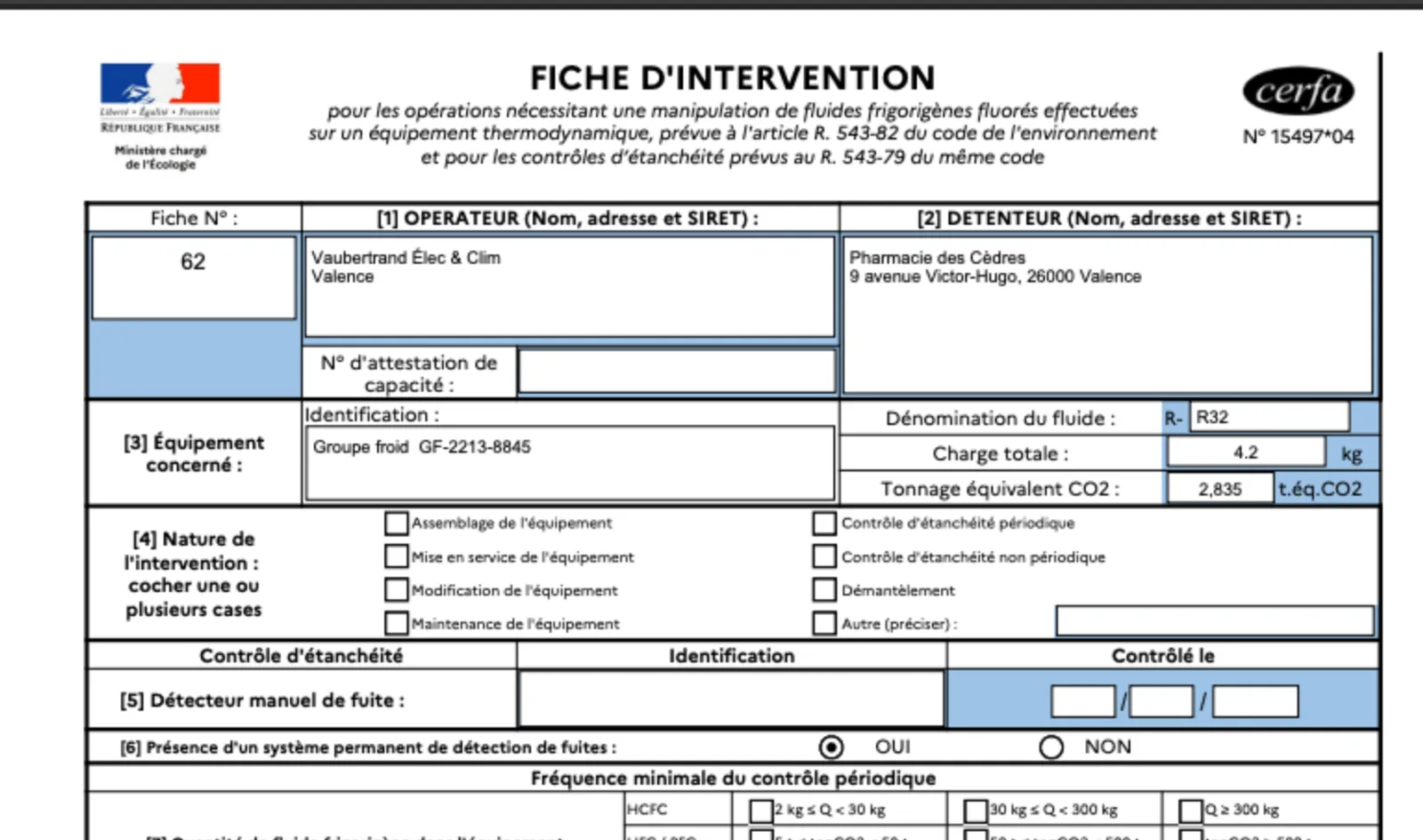 Fiche Cerfa 15497 remplie dans Pelse